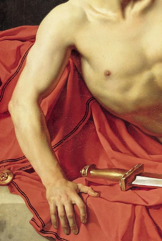 Atleta morente o soldato romano ferito - Museo del Louvre, Parigi, dettaglio